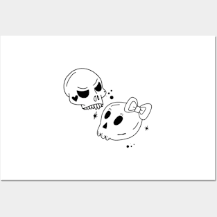 Skull Couple Posters and Art